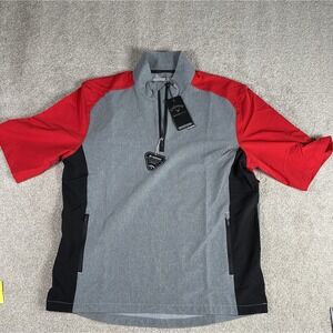 Callaway GOLF Red Gray Baseball Wind Pullover Jacket Mens Medium Water Repellent